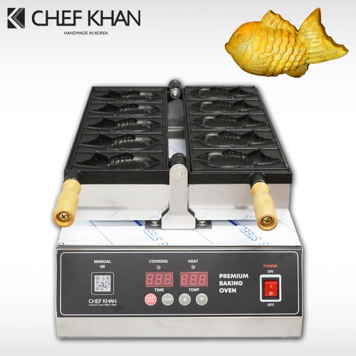 [CHEFKHAN] [쉐프칸] 도미빵기계 붕어빵기계 전기식 디지털 1구 5P (13cm 도미) 붕어빵기계