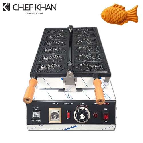 [CHEFKHAN] [쉐프칸] 6구 붕어빵기계 전기식 아날로그