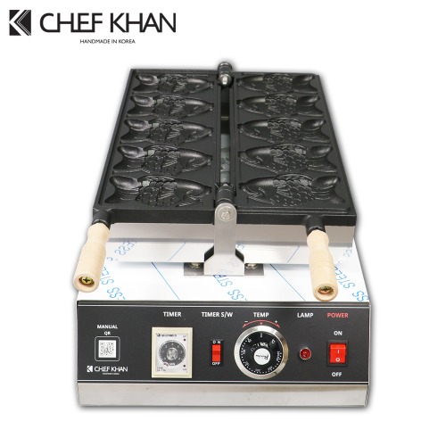 [CHEFKHAN] [쉐프칸] 큰붕어빵 왕붕어빵기계 페스츄리붕어 전기식 1구 5P