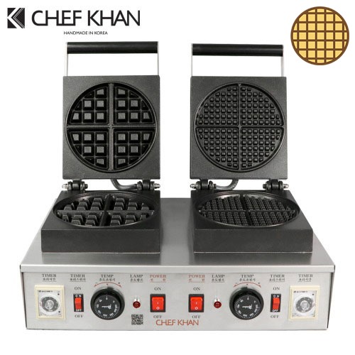 [CHEFKHAN] [쉐프칸] 업소용 벨기에 아메리칸 와플기계 2구 (3x3 7x7)