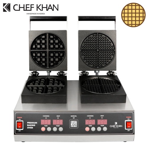 [CHEFKHAN] [쉐프칸] 벨기에 아메리칸 와플기계 디지털 2구 (3x3 7x7)