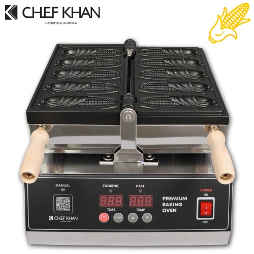 [CHEFKHAN] [쉐프칸] 전기식 디지털 대형 큰옥수수빵 기계 1구 5P