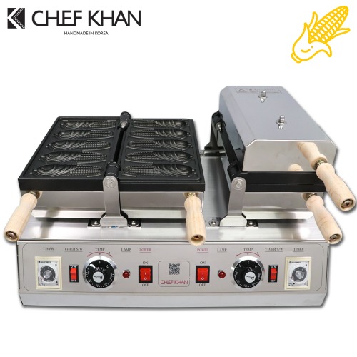 [CHEFKHAN] [쉐프칸] 전기식 대형 큰옥수수빵 기계 2구 10P
