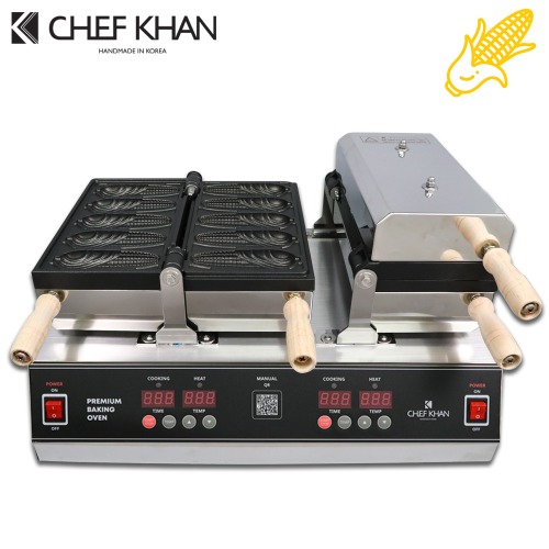 [CHEFKHAN] [쉐프칸] 전기식 디지털 대형 큰옥수수빵 기계 2구 10P