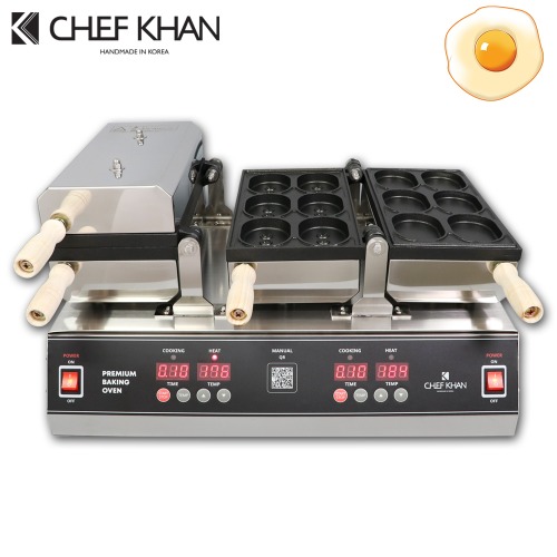 [CHEFKHAN] [쉐프칸] 계란빵기계 전기식 디지털 2구 12P