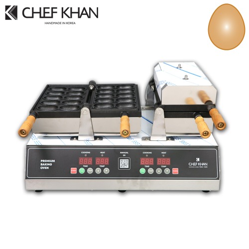 [CHEFKHAN] [쉐프칸] 달걀빵기계 계란빵기계 전기식 디지털 2구 20P